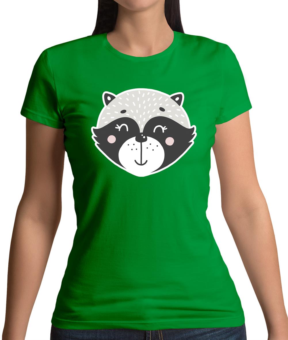 Smiley Face Racoon Womens T-Shirt Smiley Face Racoon Womens T-Shirt