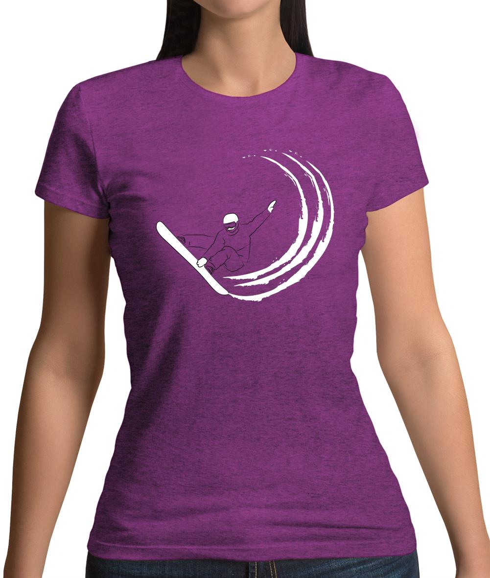 Snowboard Swoosh Womens T-Shirt Snowboard Swoosh Womens T-Shirt