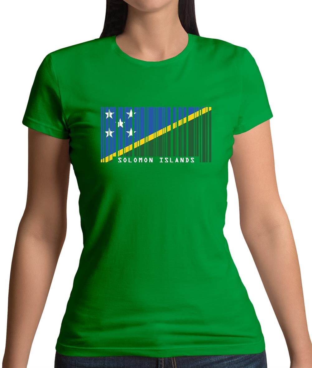 Solomon Islands Barcode Style Flag Womens T-Shirt Solomon Islands Barcode Style Flag Womens T-Shirt