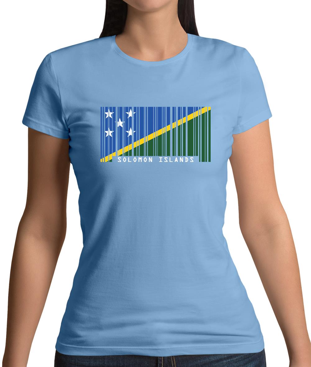 Solomon Islands Barcode Style Flag Womens T-Shirt Solomon Islands Barcode Style Flag Womens T-Shirt