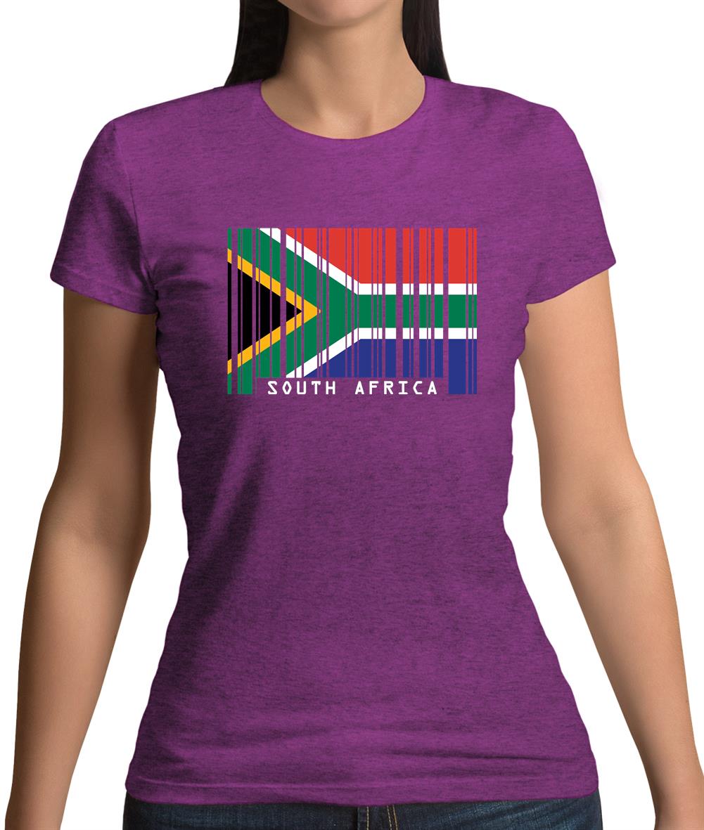 South Africa  Barcode Style Flag Womens T-Shirt South Africa  Barcode Style Flag Womens T-Shirt