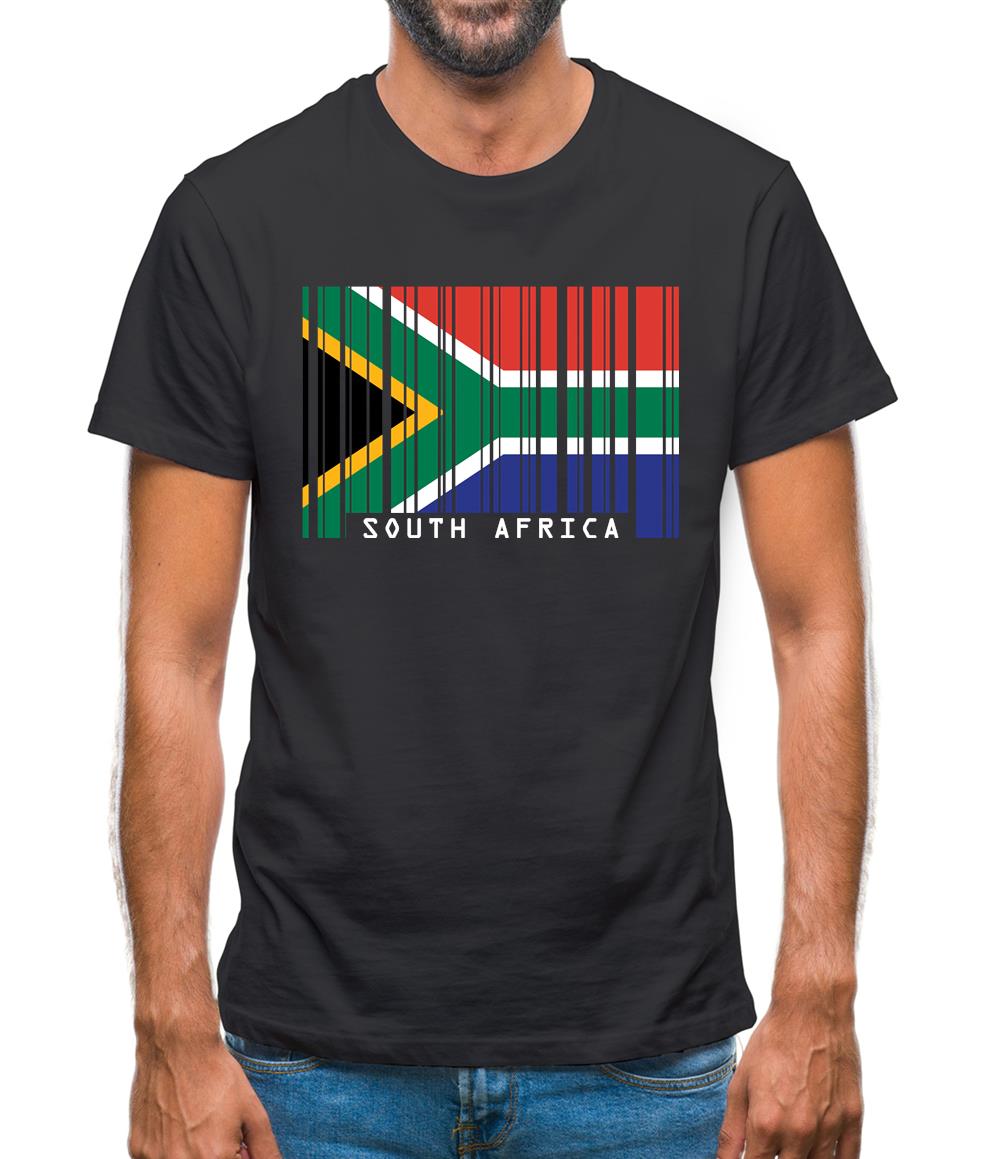 South Africa  Barcode Style Flag Mens T-Shirt South Africa  Barcode Style Flag Mens T-Shirt