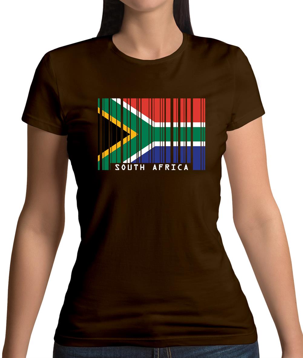 South Africa  Barcode Style Flag Womens T-Shirt South Africa  Barcode Style Flag Womens T-Shirt