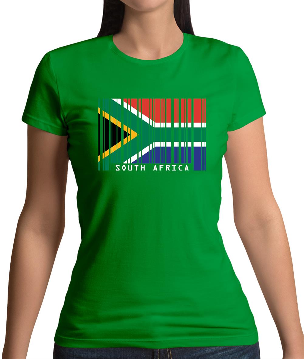 South Africa  Barcode Style Flag Womens T-Shirt South Africa  Barcode Style Flag Womens T-Shirt