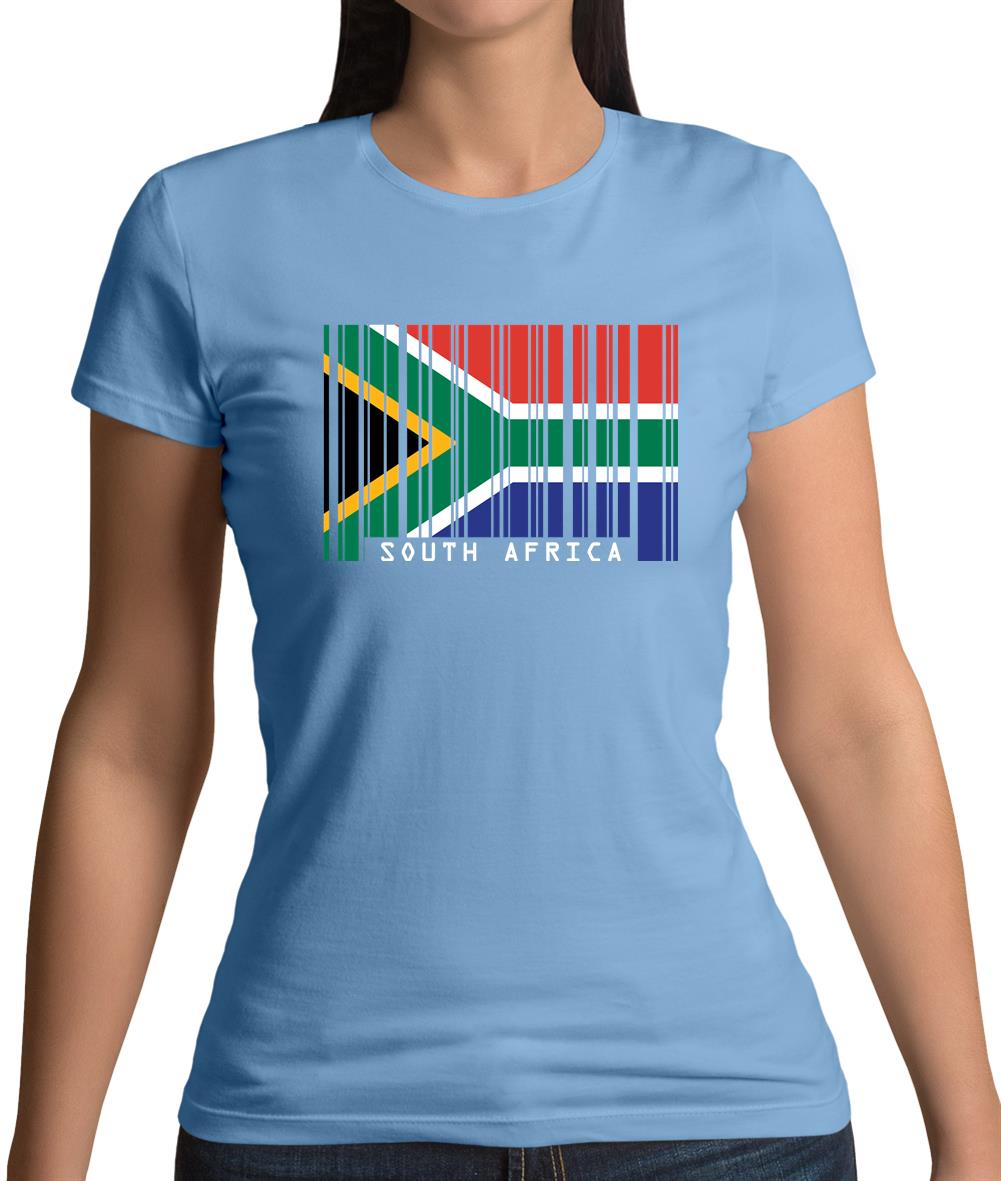 South Africa  Barcode Style Flag Womens T-Shirt South Africa  Barcode Style Flag Womens T-Shirt