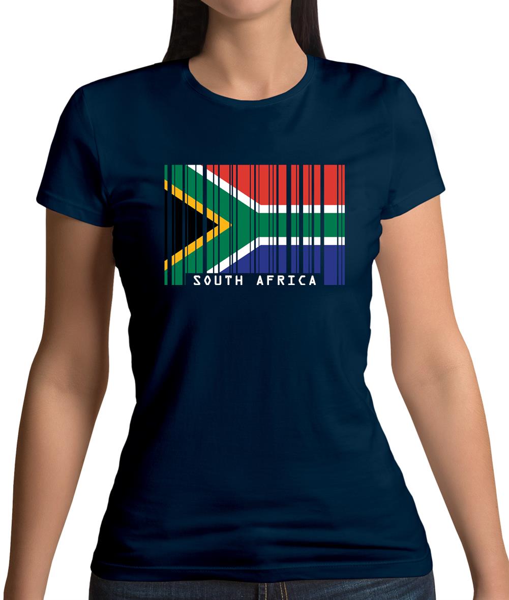 South Africa  Barcode Style Flag Womens T-Shirt South Africa  Barcode Style Flag Womens T-Shirt