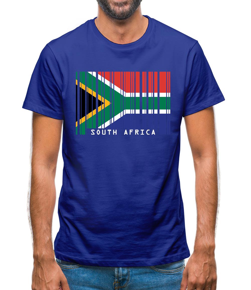 South Africa  Barcode Style Flag Mens T-Shirt South Africa  Barcode Style Flag Mens T-Shirt
