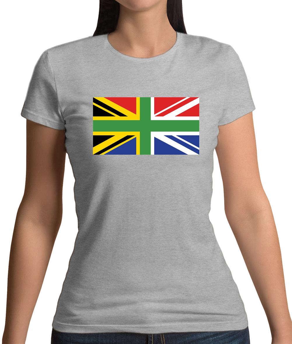 South African Union Jack Flag Womens T-Shirt South African Union Jack Flag Womens T-Shirt