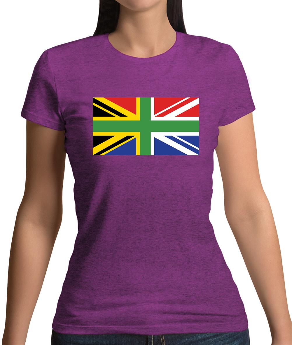 South African Union Jack Flag Womens T-Shirt South African Union Jack Flag Womens T-Shirt