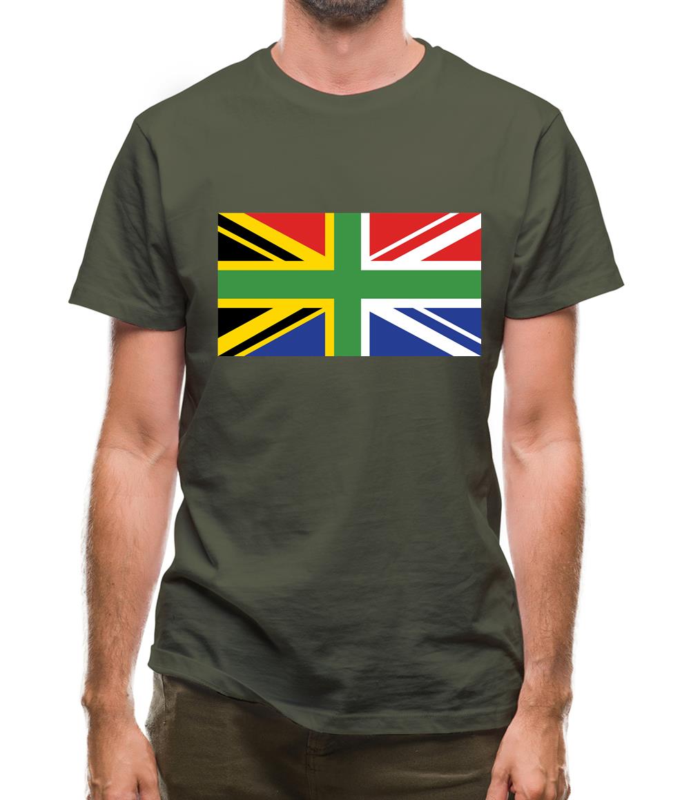 South African Union Jack Flag Mens T-Shirt South African Union Jack Flag Mens T-Shirt