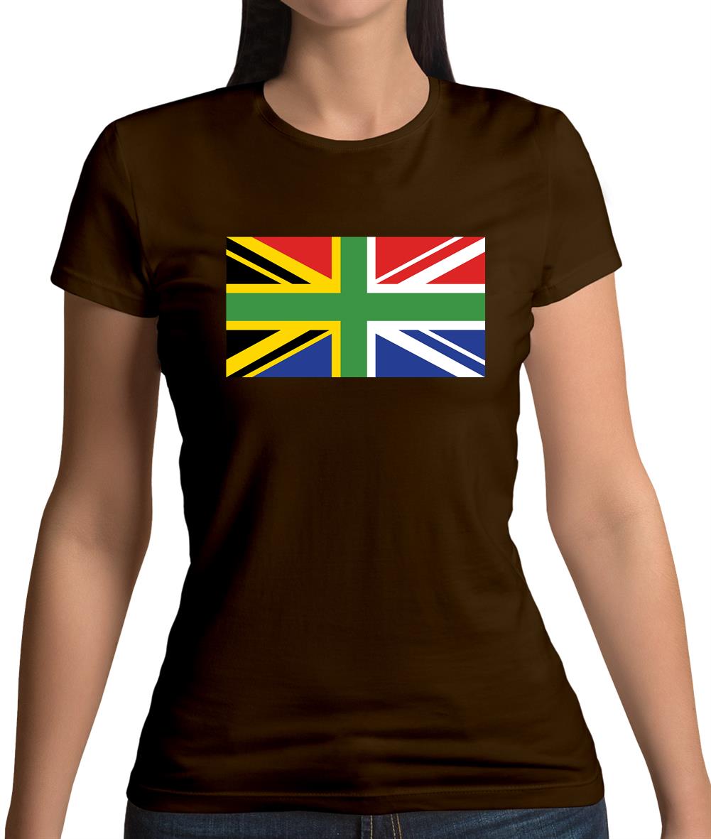 South African Union Jack Flag Womens T-Shirt South African Union Jack Flag Womens T-Shirt