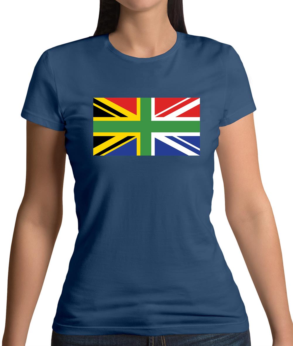 South African Union Jack Flag Womens T-Shirt South African Union Jack Flag Womens T-Shirt