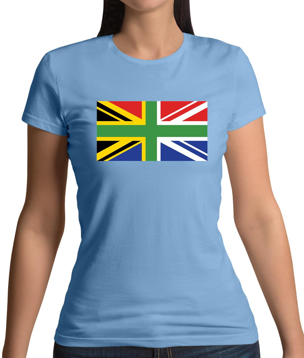 South African Union Jack Flag Womens T-Shirt South African Union Jack Flag Womens T-Shirt
