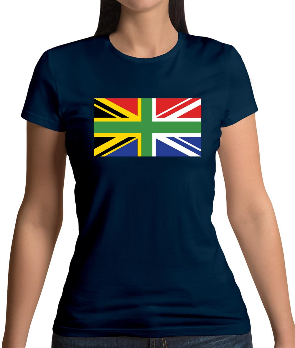 South African Union Jack Flag Womens T-Shirt South African Union Jack Flag Womens T-Shirt