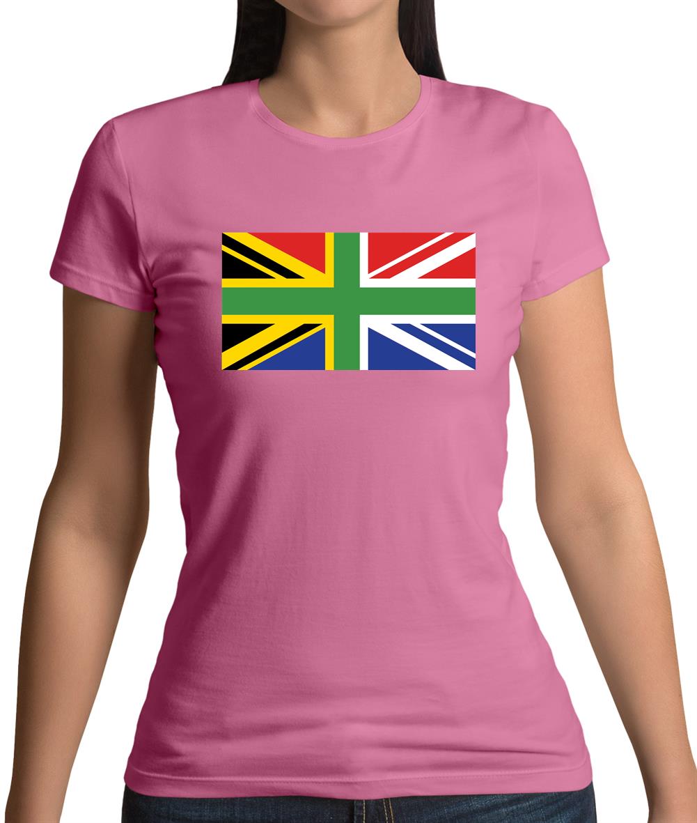 South African Union Jack Flag Womens T-Shirt South African Union Jack Flag Womens T-Shirt