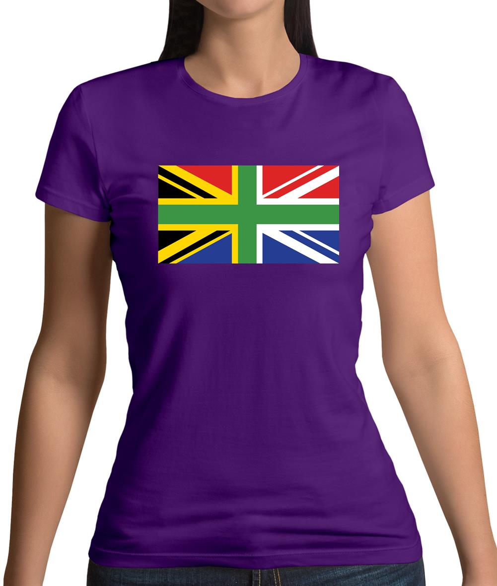 South African Union Jack Flag Womens T-Shirt South African Union Jack Flag Womens T-Shirt