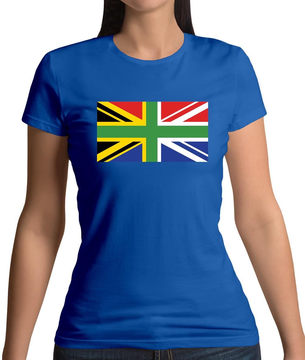 South African Union Jack Flag Womens T-Shirt South African Union Jack Flag Womens T-Shirt