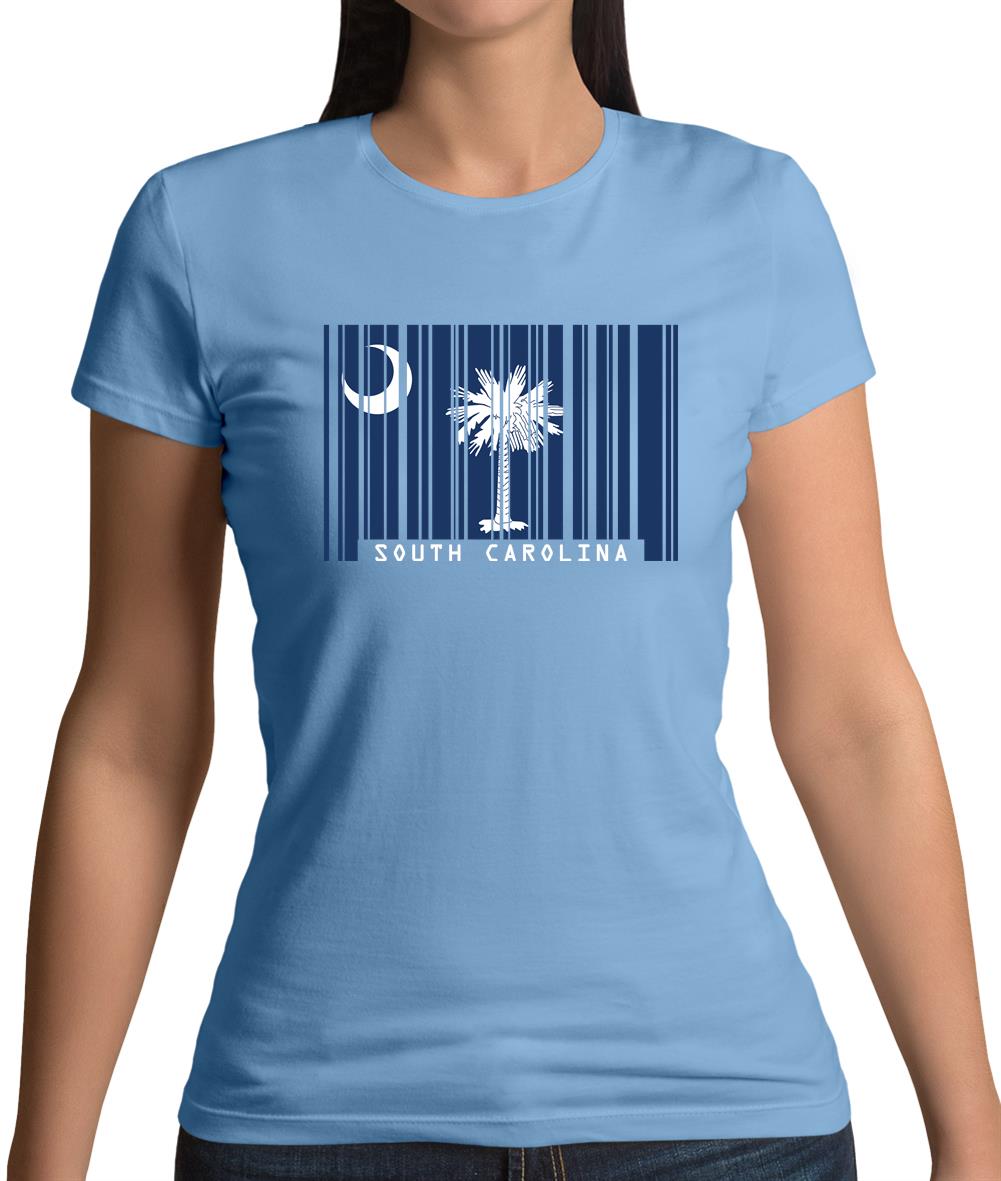 South Carolina  Barcode Style Flag Womens T-Shirt South Carolina  Barcode Style Flag Womens T-Shirt