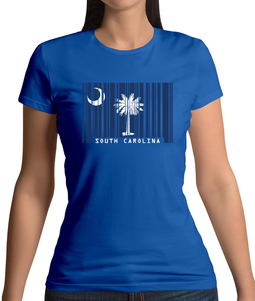 South Carolina  Barcode Style Flag Womens T-Shirt South Carolina  Barcode Style Flag Womens T-Shirt