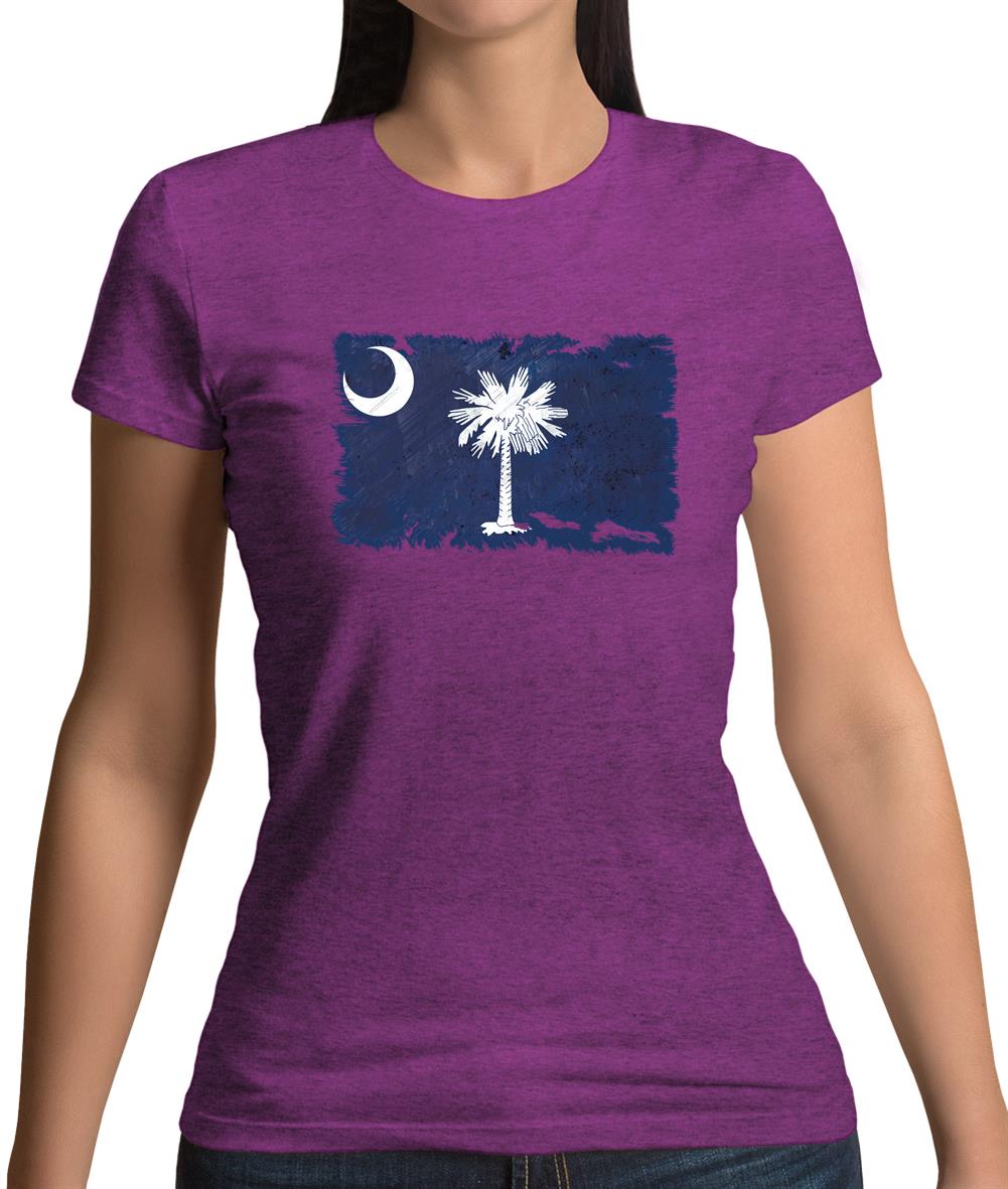 South Carolina Grunge Style Flag Womens T-Shirt South Carolina Grunge Style Flag Womens T-Shirt