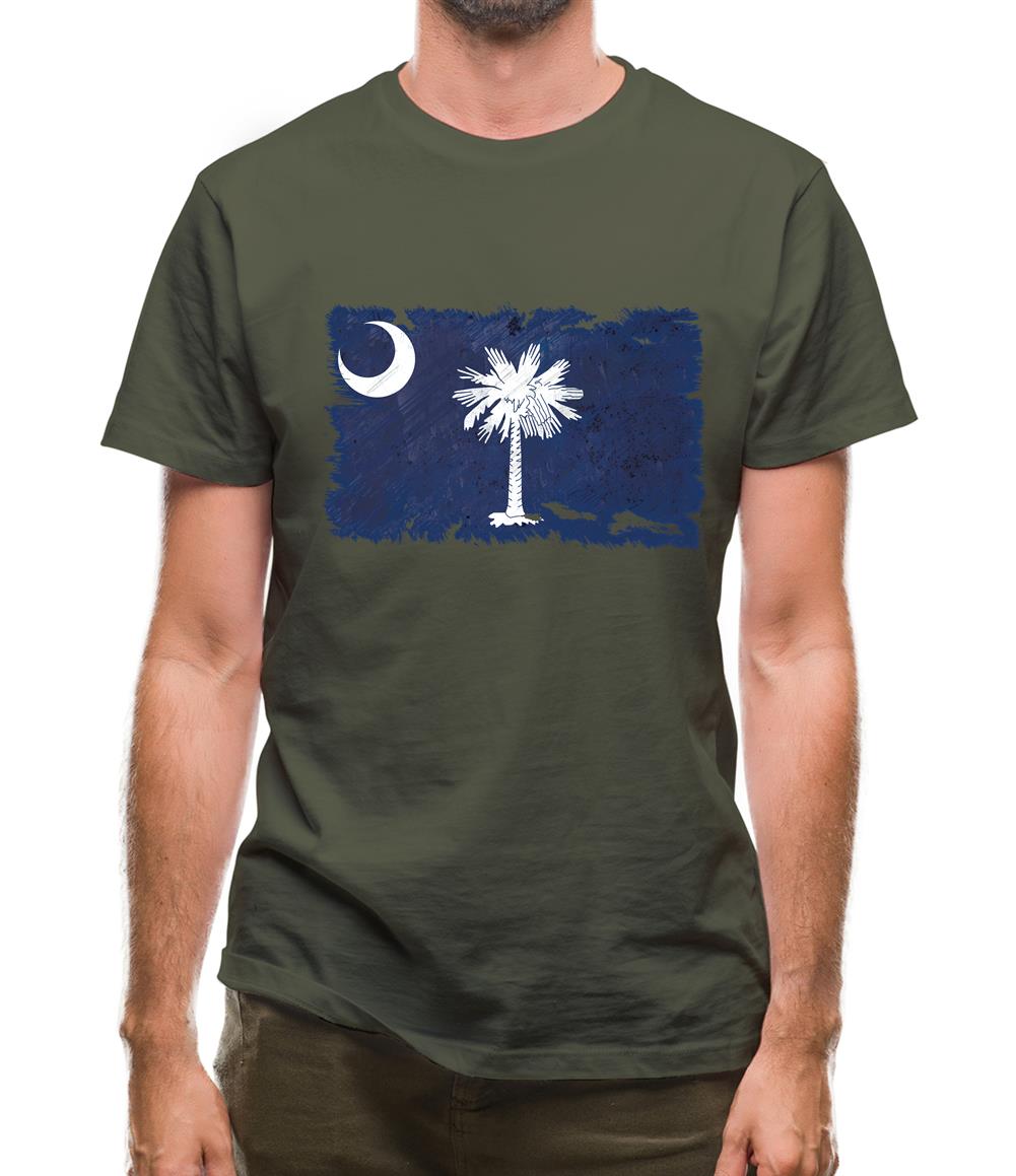 South Carolina Grunge Style Flag Mens T-Shirt South Carolina Grunge Style Flag Mens T-Shirt