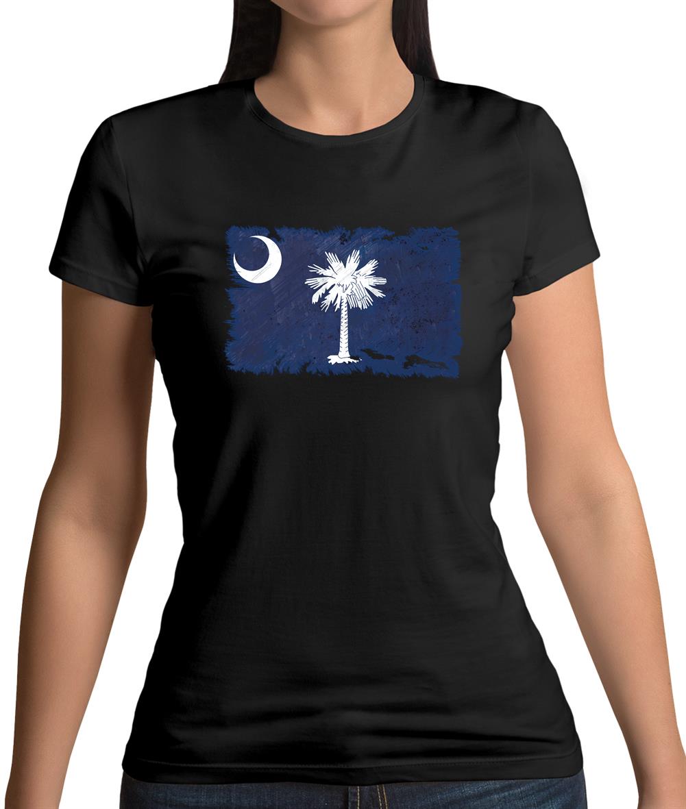 South Carolina Grunge Style Flag Womens T-Shirt South Carolina Grunge Style Flag Womens T-Shirt