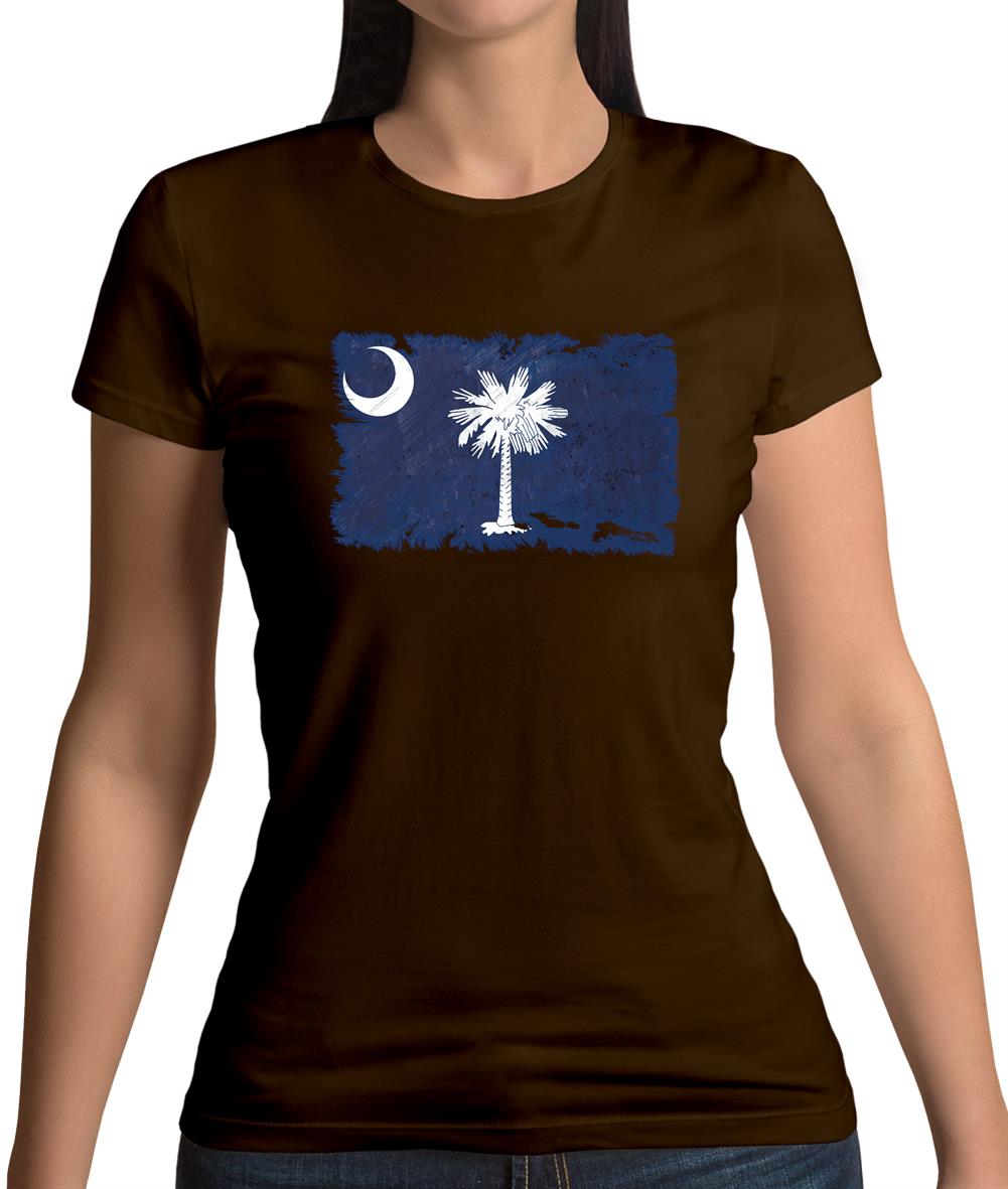 South Carolina Grunge Style Flag Womens T-Shirt South Carolina Grunge Style Flag Womens T-Shirt