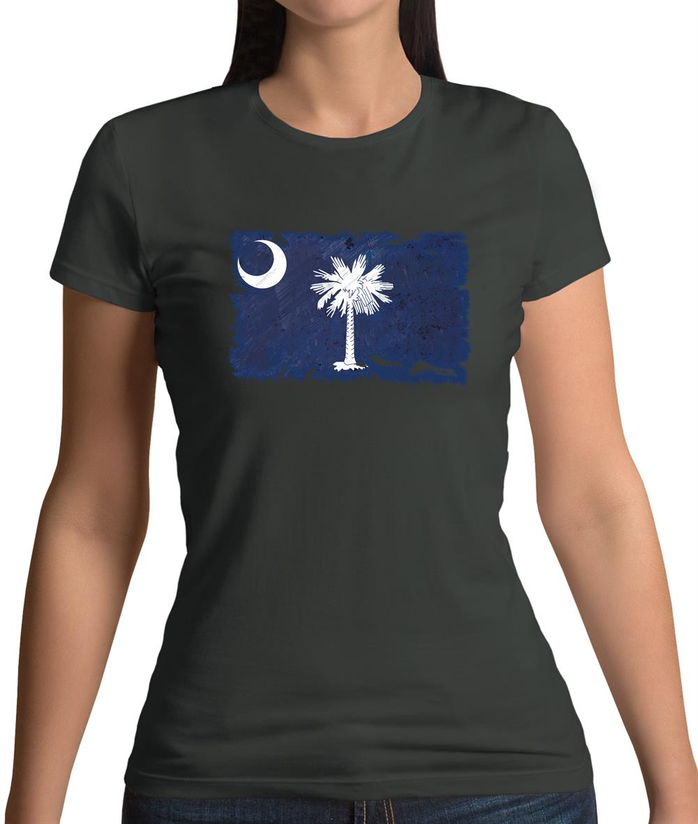 South Carolina Grunge Style Flag Womens T-Shirt South Carolina Grunge Style Flag Womens T-Shirt
