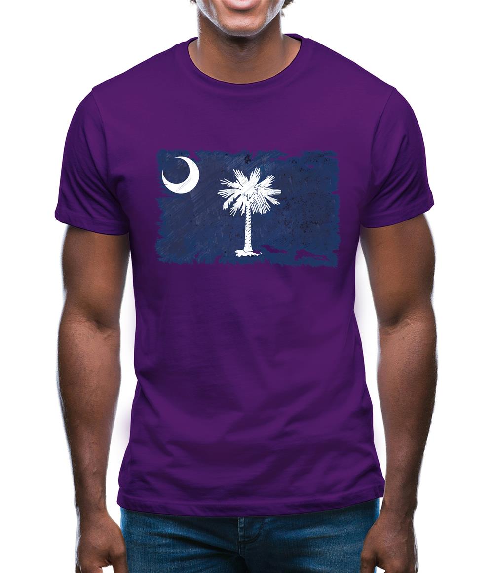 South Carolina Grunge Style Flag Mens T-Shirt South Carolina Grunge Style Flag Mens T-Shirt