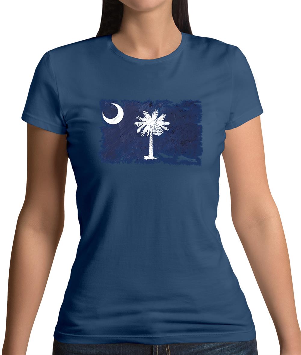 South Carolina Grunge Style Flag Womens T-Shirt South Carolina Grunge Style Flag Womens T-Shirt