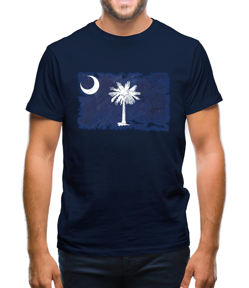 South Carolina Grunge Style Flag Mens T-Shirt South Carolina Grunge Style Flag Mens T-Shirt