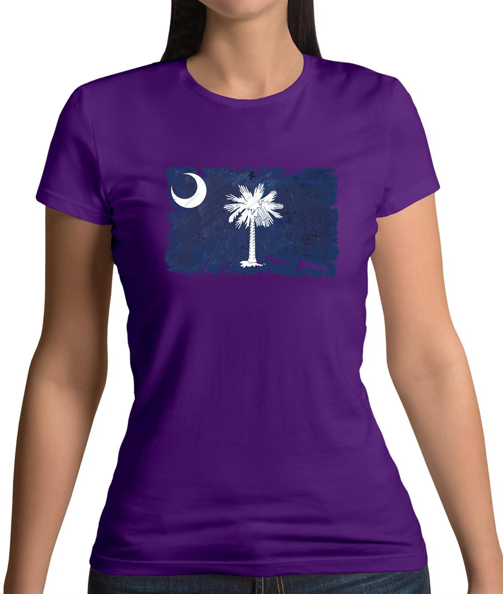 South Carolina Grunge Style Flag Womens T-Shirt South Carolina Grunge Style Flag Womens T-Shirt