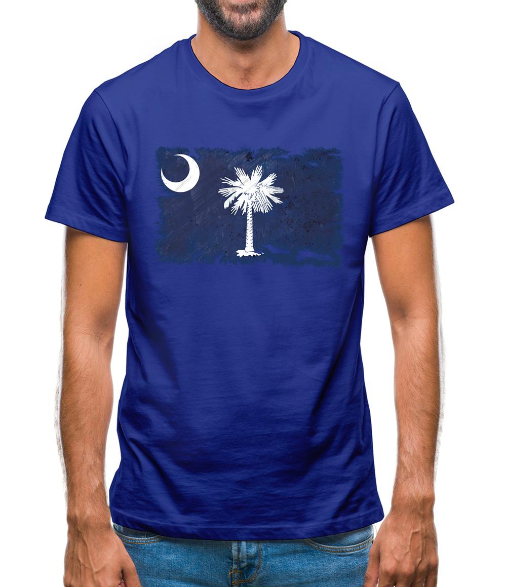 South Carolina Grunge Style Flag Mens T-Shirt South Carolina Grunge Style Flag Mens T-Shirt