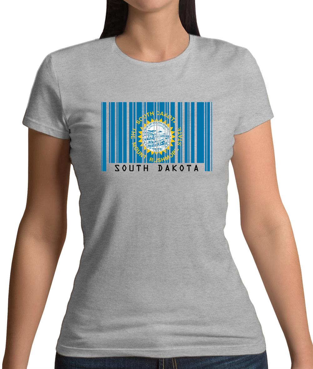 South Dakota  Barcode Style Flag Womens T-Shirt South Dakota  Barcode Style Flag Womens T-Shirt