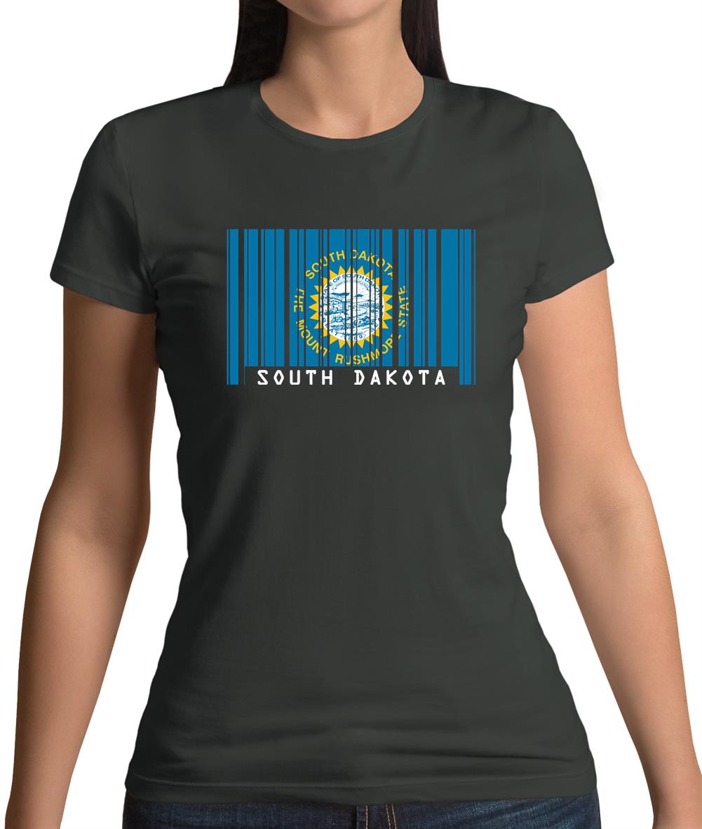 South Dakota  Barcode Style Flag Womens T-Shirt South Dakota  Barcode Style Flag Womens T-Shirt