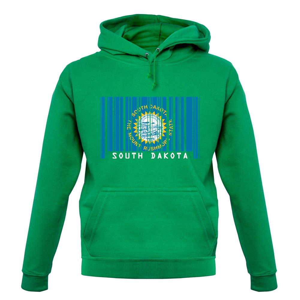 South Dakota  Barcode Style Flag unisex hoodie South Dakota  Barcode Style Flag unisex hoodie