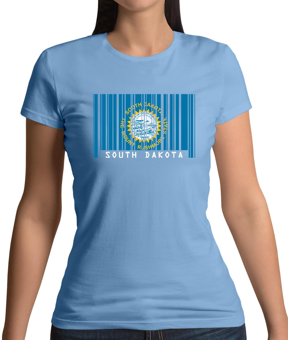 South Dakota  Barcode Style Flag Womens T-Shirt South Dakota  Barcode Style Flag Womens T-Shirt