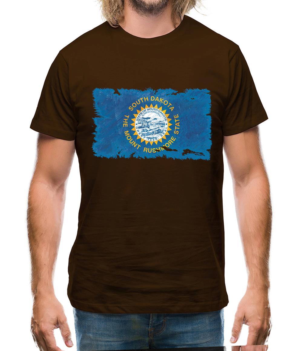 South Dakota Grunge Style Flag Mens T-Shirt South Dakota Grunge Style Flag Mens T-Shirt