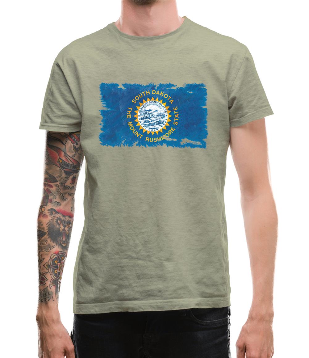 South Dakota Grunge Style Flag Mens T-Shirt South Dakota Grunge Style Flag Mens T-Shirt