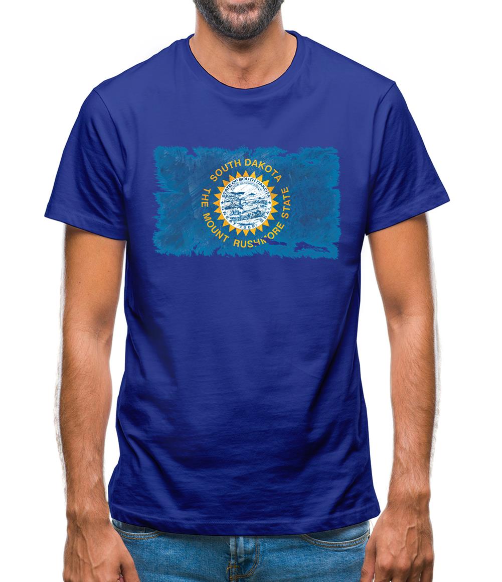 South Dakota Grunge Style Flag Mens T-Shirt South Dakota Grunge Style Flag Mens T-Shirt