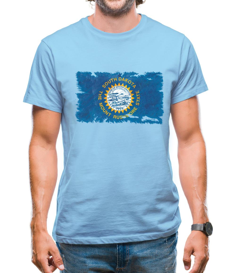 South Dakota Grunge Style Flag Mens T-Shirt South Dakota Grunge Style Flag Mens T-Shirt