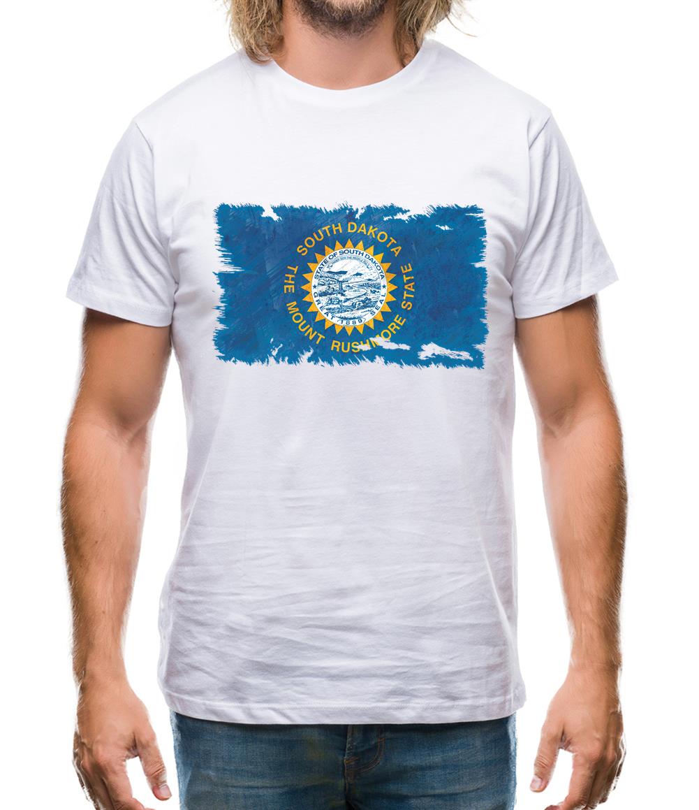 South Dakota Grunge Style Flag Mens T-Shirt South Dakota Grunge Style Flag Mens T-Shirt