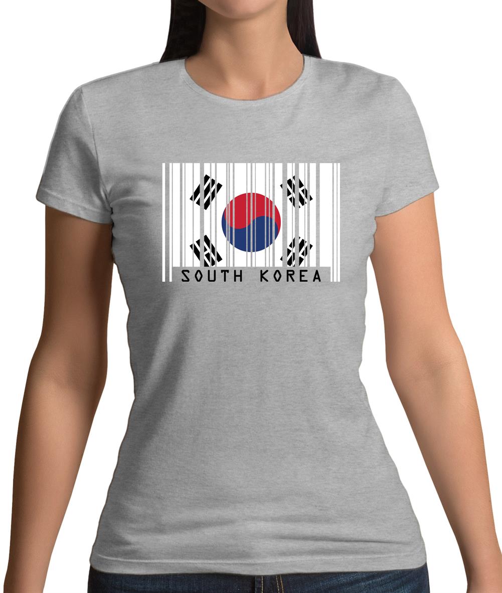 South Korea  Barcode Style Flag Womens T-Shirt South Korea  Barcode Style Flag Womens T-Shirt