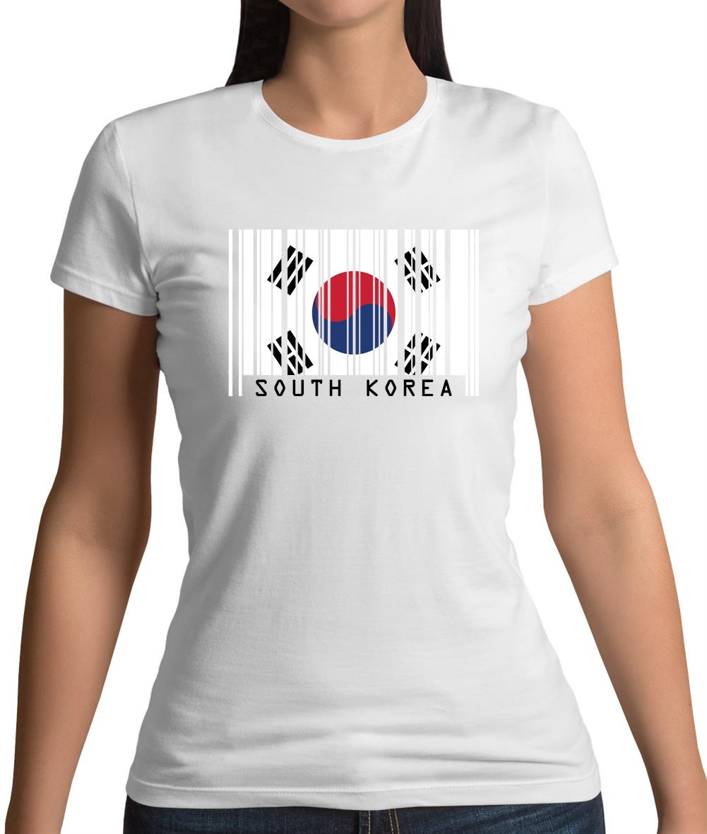 South Korea  Barcode Style Flag Womens T-Shirt South Korea  Barcode Style Flag Womens T-Shirt