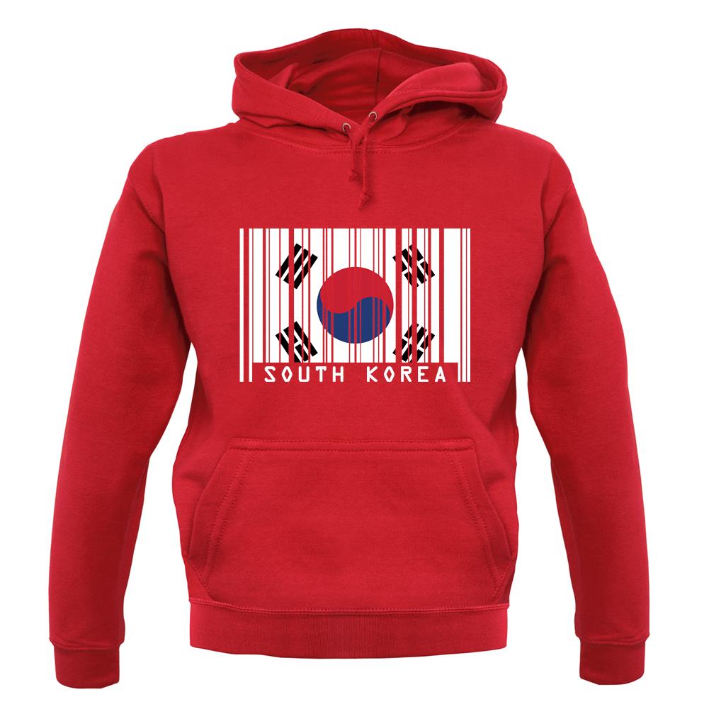 South Korea  Barcode Style Flag unisex hoodie South Korea  Barcode Style Flag unisex hoodie