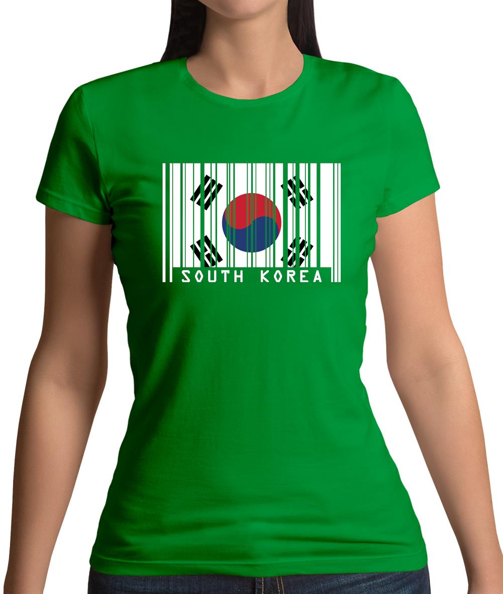 South Korea  Barcode Style Flag Womens T-Shirt South Korea  Barcode Style Flag Womens T-Shirt