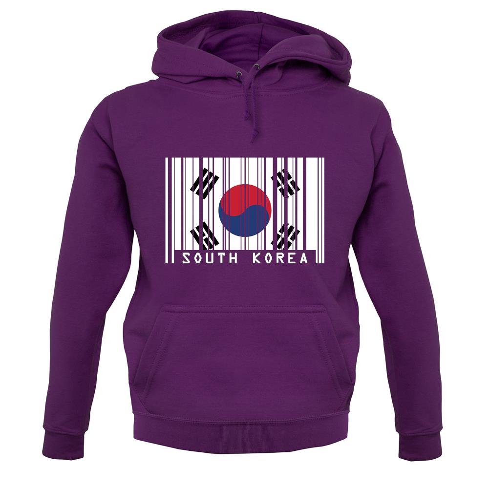 South Korea  Barcode Style Flag unisex hoodie South Korea  Barcode Style Flag unisex hoodie