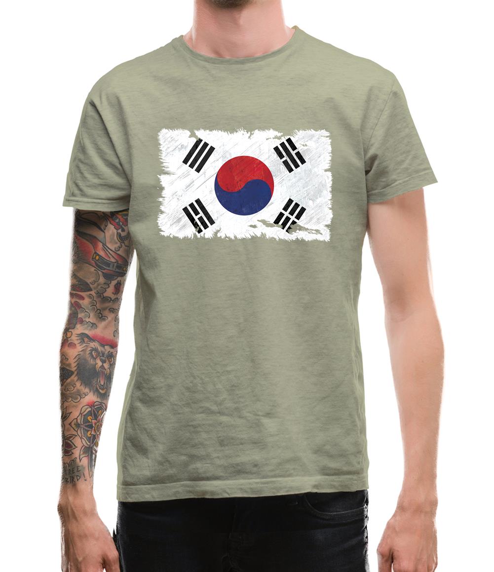 South Korea Grunge Style Flag Mens T-Shirt South Korea Grunge Style Flag Mens T-Shirt