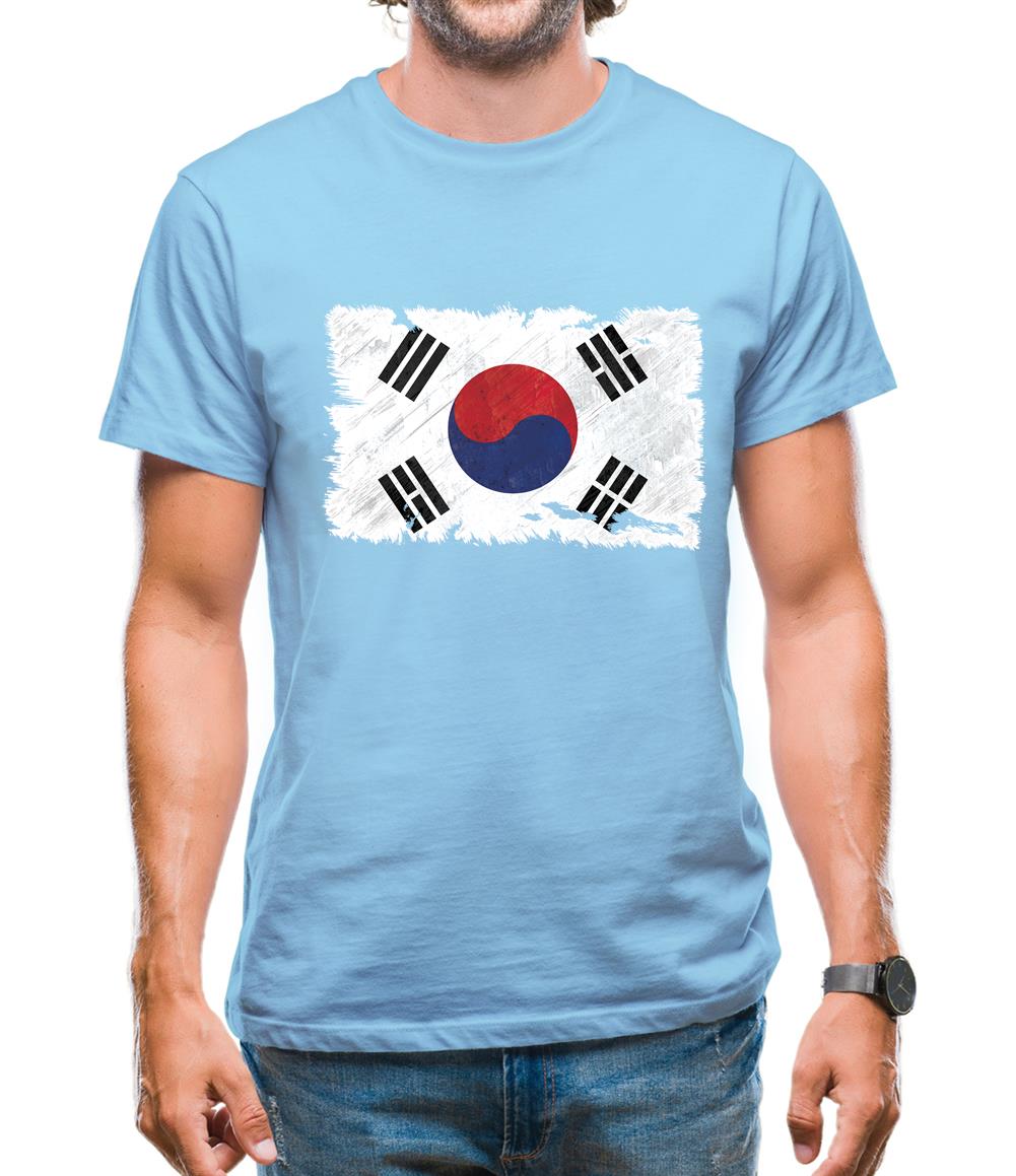 South Korea Grunge Style Flag Mens T-Shirt South Korea Grunge Style Flag Mens T-Shirt