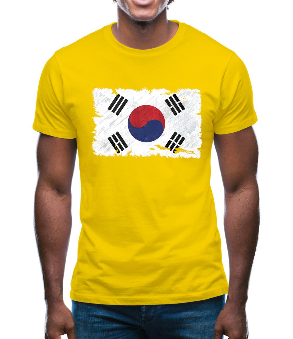 South Korea Grunge Style Flag Mens T-Shirt South Korea Grunge Style Flag Mens T-Shirt